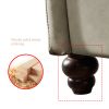 Living Room Furniture Linen Fabric Faux Leather with Wood Leg Sofa