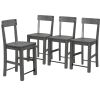 Minimalist industrial Style 5-Piece Counter Height Dining Table Set Solid Wood & Metal Dining Table with Four Chairs for Small Space