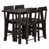 Minimalist industrial Style 5-Piece Counter Height Dining Table Set Solid Wood & Metal Dining Table with Four Chairs for Small Space