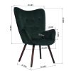 Modern Wingback Accent Armchair Living Room Tufted Velvet Upholstery