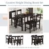 Minimalist industrial Style 5-Piece Counter Height Dining Table Set Solid Wood & Metal Dining Table with Four Chairs for Small Space