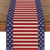 Independence Day Table Runner; 4th Of July Patriotic Memorial Day Stripes Stars Pattern Table Runner; Independence Day Tabletop Decorations; Home Deco