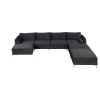 Modern Velvet Fabric Couch Reversible Chaise Sofa U Shaped Couch Sofa with Ottoman for Living Room; Apartment