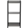 3-Tier Mobile Printer Stand;  Adjustable Storage Shelf Rack on Lockable Wheels;  Large Tall Printer Table for Home Office Small Spaces Organization;