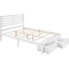 Full Size Platform Bed with Drawers, Gray