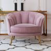 Modern Velvet Accent Barrel Chair Leisure Accent Chair Living Room Upholstered Armchair Vanity Chair for Bedroom Meeting Room