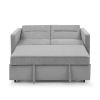 Loveseats Sofa Bed with Pull-out Bed;  Adjsutable Back and Two Arm Pocket