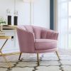 Modern Velvet Accent Barrel Chair Leisure Accent Chair Living Room Upholstered Armchair Vanity Chair for Bedroom Meeting Room