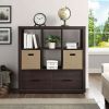 Steele 6 Cube Storage Bookcase Organizer with Drawers; Multiple Finishes