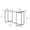 5-piece Rectangle Dining Table Set with Metal Frame; Tempered Glass Dining Table for Kitchen Room; Black