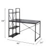 Computer Desk 48 inch with Storage Shelves Table for Home Office  Modern Simple Style