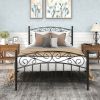 Bed Frame with Headboard and Footboard Metal Platform Bed Frame Queen Size No Box Spring Needed;  Twin Black