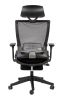 High back mesh chair  with wideand fixed headrest; color black; 300lbs