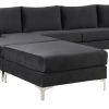 Modern Velvet Fabric Couch Reversible Chaise Sofa U Shaped Couch Sofa with Ottoman for Living Room; Apartment