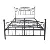 Bed Frame with Headboard and Footboard Metal Platform Bed Frame Queen Size No Box Spring Needed;  Twin Black