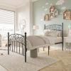 Bed Frame with Headboard and Footboard Metal Platform Bed Frame Queen Size No Box Spring Needed;  Twin Black