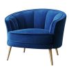 Modern Velvet Accent Barrel Chair Leisure Accent Chair Living Room Upholstered Armchair Vanity Chair for Bedroom Meeting Room