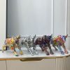 NORTHEUINS Graffiti Painting Resin Bull Figurines Home Living Room Bedroom Office Desktop Feng Shui Ornaments Collection Statues