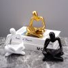 NORTHEUINS Reading Man Resin Figurine for Study Room Desktop Abstract Thinker Figure Ornament Home Living Room Office Decoration