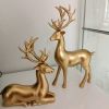 NORTHEUINS Resin Golden Couple Deer Figurines for Interior Nordic Animal Statue Official Sculptures Home Decoration Accessories