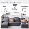 3 Pieces U shaped Sofa with Removable Ottomans