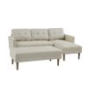 Faux Leather Sectional sofa bed ;  L-shape Sofa Chaise Lounge with Ottoman Bench