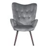 Modern Wingback Accent Armchair Living Room Tufted Velvet Upholstery