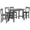 Minimalist industrial Style 5-Piece Counter Height Dining Table Set Solid Wood & Metal Dining Table with Four Chairs for Small Space