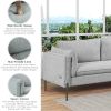 Modern Style 3 Seat Sofa Linen Fabric Upholstered Couch Furniture 3-Seats Couch for Different Spaces; Living Room; Apartment