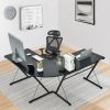 59 Inches L-Shaped Corner Desk Computer Table for Home Office Study Workstation