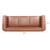 83.46''  PU Rolled Arm Chesterfield Three Seater Sofa.