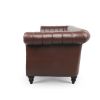 83.46''  PU Rolled Arm Chesterfield Three Seater Sofa.