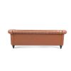 83.46''  PU Rolled Arm Chesterfield Three Seater Sofa.