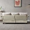 Living Room Furniture Linen Fabric Faux Leather with Wood Leg 2+3 Sectional (Dark Grey)