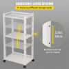 3-Tier Mobile Printer Stand;  Adjustable Storage Shelf Rack on Lockable Wheels;  Large Tall Printer Table for Home Office Small Spaces Organization;