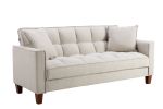 Hot Selling Solid Color Easy Assemble Loveseat 2 Seater Furniture Breathable Linen Sofa Chair