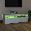 vidaXL TV Cabinet with LED Lights White and Sonoma Oak 47.2"x13.8"x15.7"