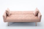 Velvet Sofa ;  Accent sofa .loveseat sofa with rose gold metal feet and