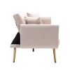 Velvet Sofa ;  Accent sofa .loveseat sofa with rose gold metal feet and