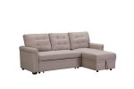 Linen Upholstered Sleeper Modular Sofa Bed Chaise Couch