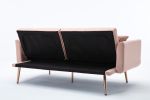 Velvet Sofa ;  Accent sofa .loveseat sofa with rose gold metal feet and