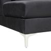 Modern Velvet Fabric Couch Reversible Chaise Sofa U Shaped Couch Sofa with Ottoman for Living Room; Apartment