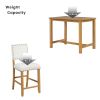 5 Piece Rustic Wooden Counter Height Dining Table Set with 4 Upholstered Chairs for Small Places;  Espresso+ Beige