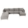 Modern Velvet Fabric Couch Reversible Chaise Sofa U Shaped Couch Sofa with Ottoman for Living Room; Apartment