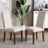 Upholstered Dining Chairs - Dining Chairs Set of 2 Fabric Dining Chairs with Copper Nails