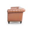 83.46''  PU Rolled Arm Chesterfield Three Seater Sofa.