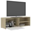 vidaXL TV Cabinet White and Sonoma Oak 47.2"x13.4"x14.6" Engineered Wood