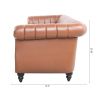 83.46''  PU Rolled Arm Chesterfield Three Seater Sofa.