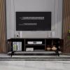 Mid-Century Modern TV Stand for up to 58 inch TV Television Stands with Cabinet Wood Storage TV Console Table; Retro Media Entertainment Center for Li