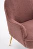 Modern Soft Teddy fabric Ivory Ergonomics Accent Chair Living Room Chair Bedroom Chair Home Chair With Gold Legs And Adjustable Legs For Indoor Home